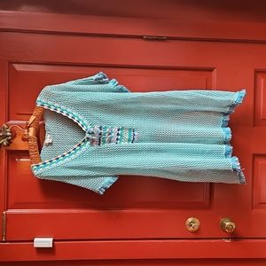 Cecilia Prado Mare Anthropologie open stitch poncho MEDIUM